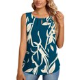 thumbnail image 3 of Lindreshi Tank Tops for Women Clearance Fashion Women Causal Round Neck Printing Blouse Sleeveless Elegant T-Shirt Summer Tank Tops, 3 of 6