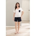 thumbnail image 4 of RH Womens Pajama Set Short Sleeve Pjs Chest Pocket Tee and Shorts Soft Sleepwear 2Ps RHW4050-A-L, 4 of 7