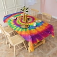 thumbnail image 3 of Rainbow Tie Dye Spiral Dot Pattern Rectangle Tablecloth 60"x102",Waterproof Polyester Rectangle Table Cloth, Wipeable Spillproof Polyester Tablecloth for Dining, Camping, Indoor and Outdoor, 3 of 6