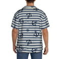 thumbnail image 3 of Lsque Anchors And Steering Wheel print Men's Cuban Collar Short Sleeve Shirt Summer Beachwear Casual Button Down Fashionable Vacation Leisure Shirt-Small, 3 of 7