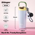 thumbnail image 6 of Sidagar 30 oz Insulated Water Bottle with Straw, Dual Drinking Lid and Carry Handle, Stainless Steel Travel Tumbler, Blue, 6 of 8