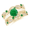 thumbnail image 5 of ANGARA Natural Leaf Motif Emerald and Diamond Ring Wrap in 14K Yellow Gold for Women (Size-1.5mm) | May Birthstone, Birthday, Anniversary, Jewelry Gift for Women | Natural Emerald Ring, 5 of 11