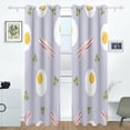thumbnail image 4 of Coolnut Meal Fried Egg Bacon Thermal Insulated Blackout Grommet Printed Window Curtain - 84x55 in - 100% Polyester 2 Panels, Symmetry, 4 of 5