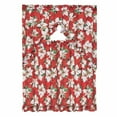 thumbnail image 4 of Kashi Home 3 Piece Christmas Decorative Kitchen Curtain Set, Ruffled Swag Valance & Tiers, Holiday Window Decor (Red Poinsettia), 4 of 4