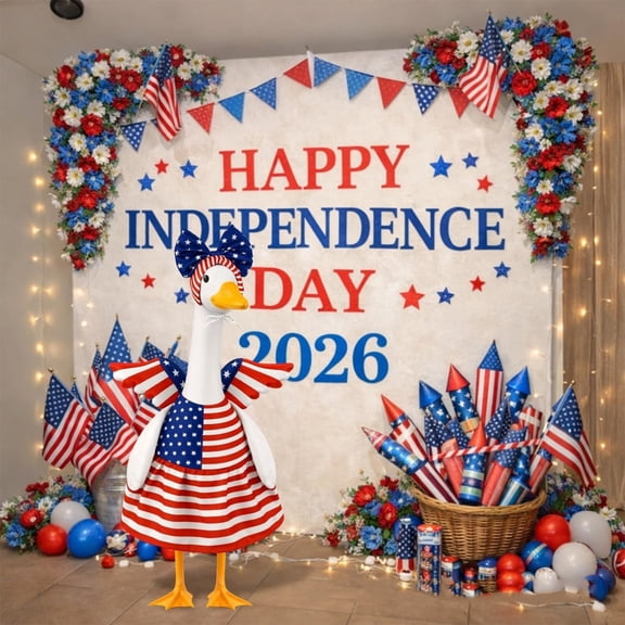 Patriotic Porch Goose Outfit,250th Anniversary Sign Flag Goose Clothes, Porch Costume for Independence Day Outdoor Lawn Garden Yard Patio Decoration