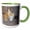 Green/White, variant on 3drose, Rooster and Hen, 11oz Two-tone Red Mug