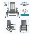 thumbnail image 2 of VOUA Outdoor Rocking Chair Set of 2 HDPE Plastic All Weather Slatted for Lawn Garden Deck Outside, Gray, 2 of 6