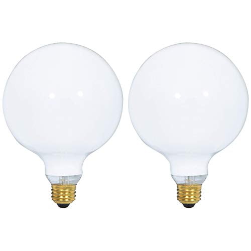 2 Pack G40 Incandescent Light Bulb 2700k Soft Light Decorative Globe Light Bulbs E26 Medium Base Perfect Use For Decor Pendant Bathroom Vanity Mirror Makeup Dimmable White Finish 25 Watt Walmart Com