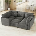 thumbnail image 6 of LLappuil Modular Sectional Sofa, Modular Sectional Couch with Storage, 6 Seat Corduroy Oversized Sofa with 6 Back Cushion 6 Throw Pillow Gray, 6 of 10