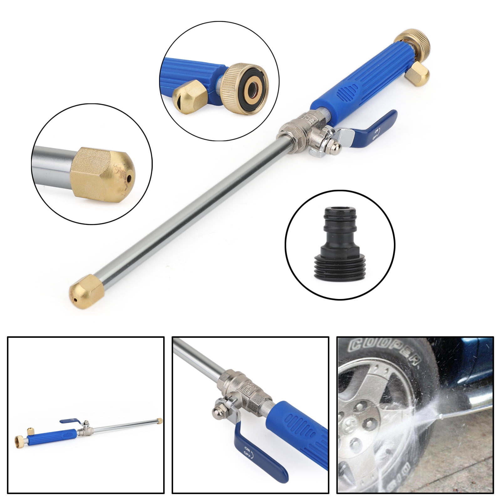 High Pressure Water Jet Power Washer Water Spray Gun Nozzle Wand Attachment Tool 