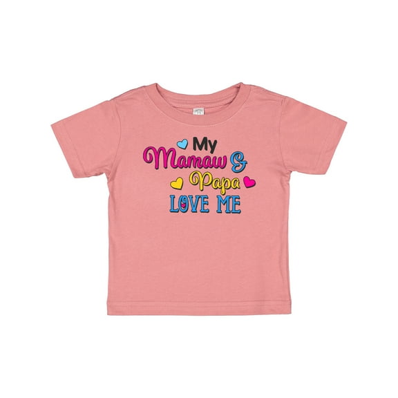 Inktastic My Mamaw and Papa Love Me with Hearts Boys or Girls Baby T-Shirt
