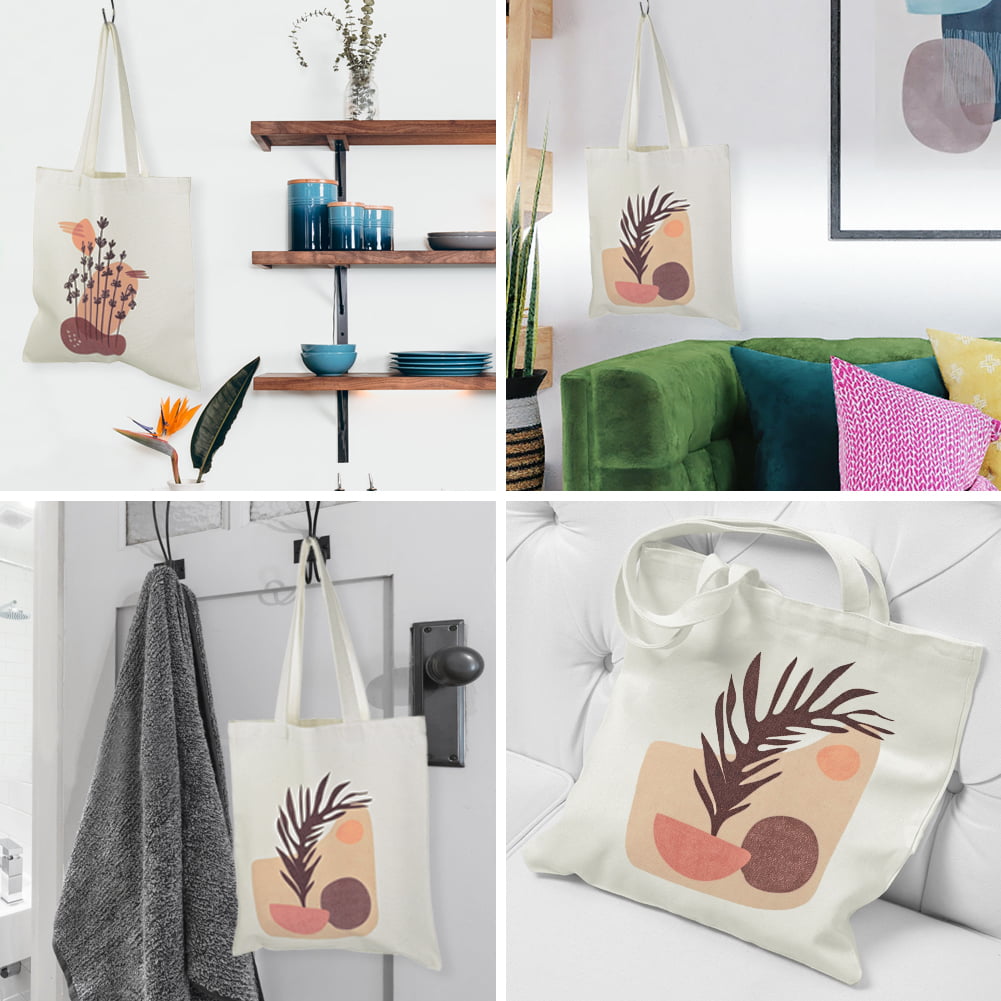  KIEKIECOO 2 pc Black Canvas Tote Bag women Floral Line Art  Makeup Bags Reusable Grocery Bag Capacity Shopping Shoulder Bag(2pc DIY) :  Home & Kitchen