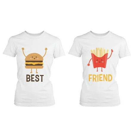 Burger and Fries BFF Shirts Best Friend Matching Tees Cute Friendship (Burger And Fries Best Friend Shirts)