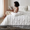 thumbnail image 6 of MR&HM Satin Comforter Queen Set 3pcs, Pintuck Beddding Sets with Comforter and 2 Pillow Shams, Soft Fluffy Silky Comforter for All Season (Queen, Ivory), 6 of 7