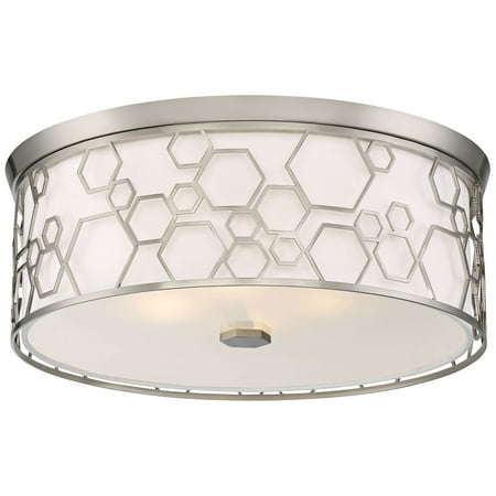 

Minka Lavery Flush Mount 17 Wide Brushed Nickel Drum LED Ceiling Light
