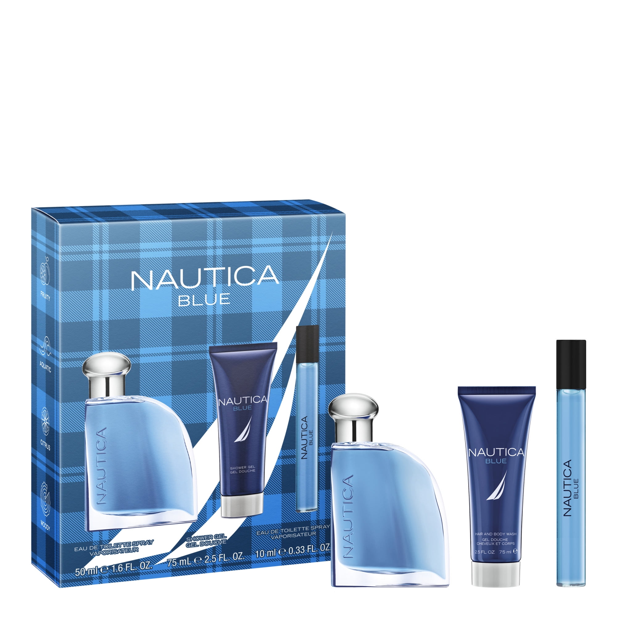 Nautica Blue Eau de Toilette for Men Trio Gift Set