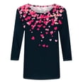 thumbnail image 4 of Htigea Valentines Day Shirts Womens Love Heart Graphic Tees Shirt Crew Neck 3/4 Sleeve T-Shirts Casual Loose Fit Tunic Tops 02#Multicolor,XXXL, 4 of 5