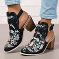 thumbnail image 3 of Oyedens Mules Ankle Boots for Women Vintage Boho Embroidered Slingback High Heels Ankle Booties, 3 of 6