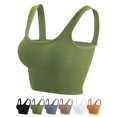 thumbnail image 2 of Gustave Women Cami Bra Crop Tops Longline Padded Sports Bra Workout Yoga Camisole Tank Top Comfy Bralette "S/M, Green", 2 of 10