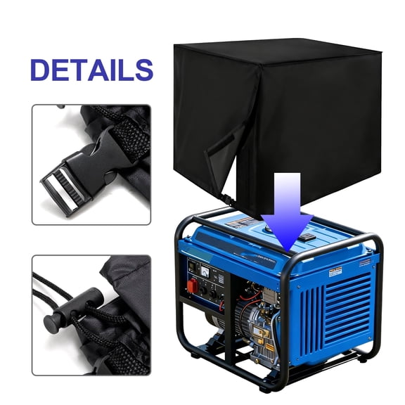 Heavy-Duty 600D Waterproof Generator Cover, Suitable for Most Generators, Outdoor Generator Dust Cover, 38”L x 30”W x 30”H Generator Protection Cover