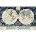 thumbnail image 2 of Medley, Elizabeth 18x13 Gold Ornate Wood Framed with Double Matting Museum Art Print Titled - Blue Map of the World, 2 of 4