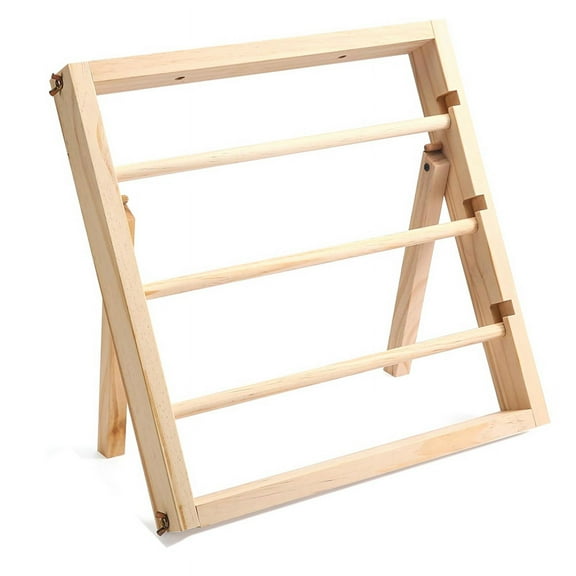 Ribbon Storage Rack - Wooden Ribbon Spool Holder for Craft Mesh Ribbon and Washi Tape y14325
