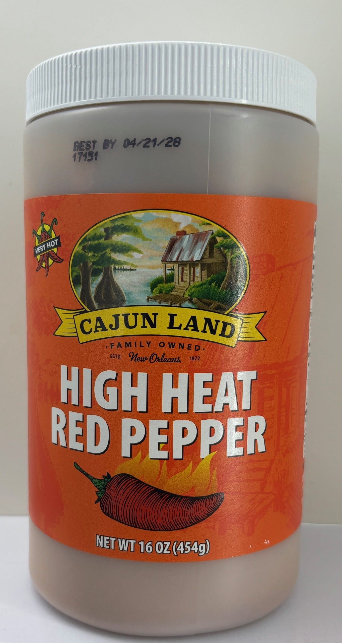 (4 pack) Cajun Land High Heat Pepper 16 oz Spice