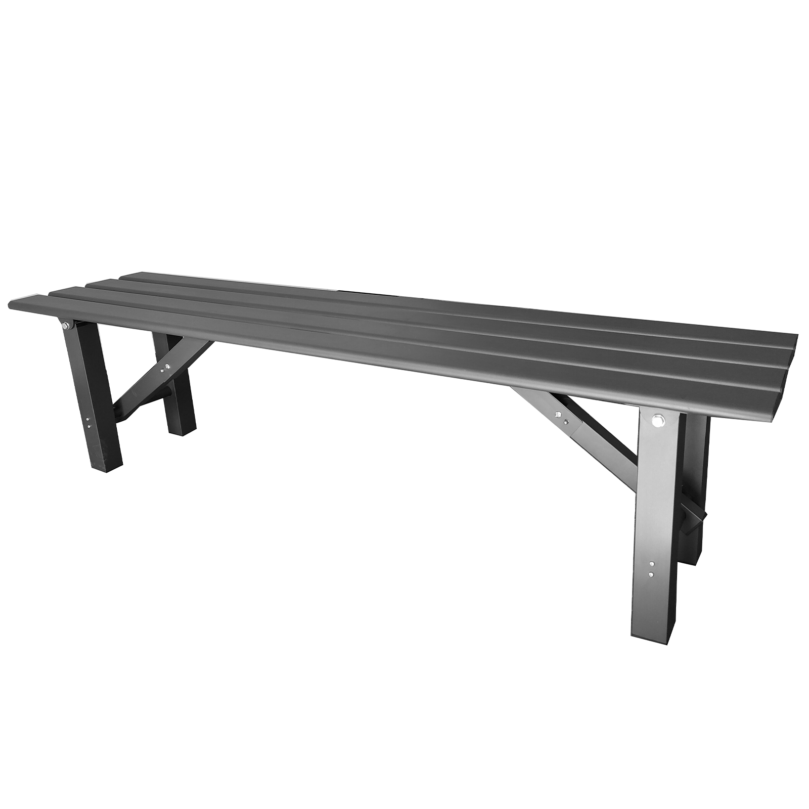 TECSPACE Aluminum Outdoor Patio Bench Black,59.1 x 14.2X 15.7 inches,Integrated Type Without