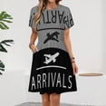 thumbnail image 2 of Departure And Arrivals (Gray) Designed Dress Summer Street Style Dresses Female Short Sleeve Printed Sundress, 2 of 7