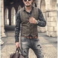 thumbnail image 2 of Chaleco de traje nuevo a cuadros plateado para hombre, chaleco de lana Tweed informal ajustado, chaleco Formal de negocios para padrinos de boda, 2 of 5