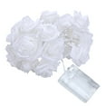 thumbnail image 2 of 5m 20Lights Battery Operated LED String Lights with White Roses, White Fairy Lights for Indoor Bedroom Wedding Party Home Decor, Romantic Flower Garland Ambient Lighting for Valentine Celebrations, 2 of 8