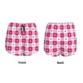 thumbnail image 5 of Lsque Plaid Heart Printed Women's Running Shorts with Liner Pockets,Elastic Quick Dry Workout Athletic Gym Yoga Shorts,Womens High Waist Shorts-Medium, 5 of 9