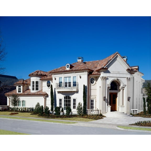 015-9294: Chateau Mediterranean 5 Bed, 7 Bath Luxury Home Plan, 5889 Sq Ft: Full Blueprints with License to Build by Home Plan Marketplace - Lesuto