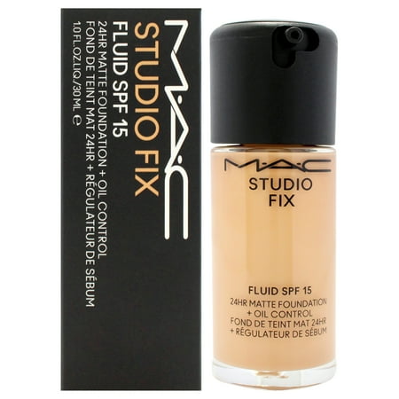 Mac Studio Fix Fluid SPF 15 24Hr Matte Foundation Plus Oil Control - NC30 Light To Medium Beige with Golden Undertone , 1 oz Foundation