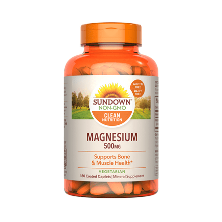 Sundown Naturals Magnesium 500 mg Caplets 180 ea (Pack of 6)