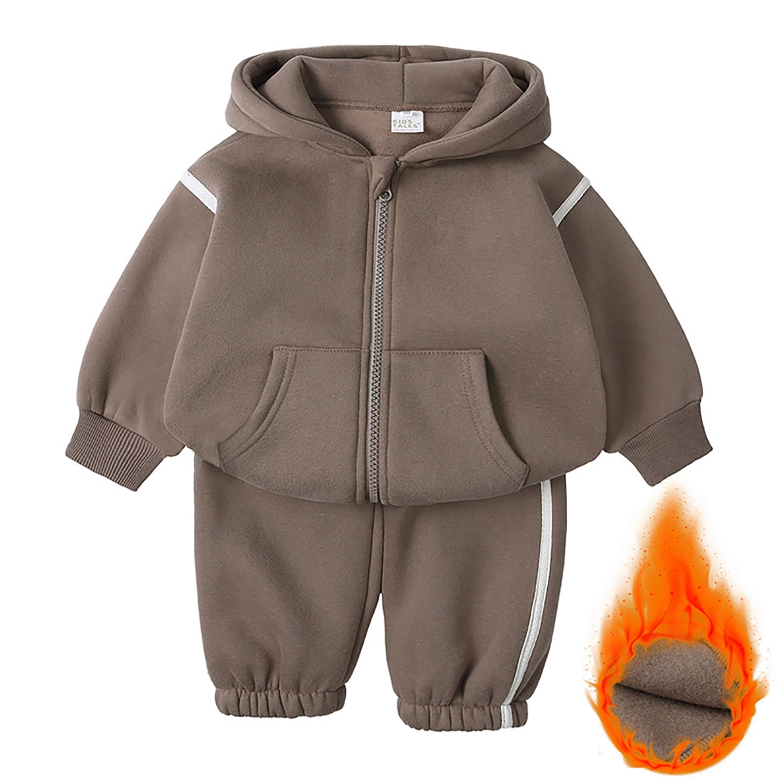 Zshosam Girls' Clothing Sets Kids Girls Hoodies & Sweatpants Set, Casual Printed 2 Piece Fall Sweatsuits Size 9T 10T,(Brown 9-10 Years)