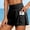 Black, variant on Women's Running Shorts with Zipper Pocket 2 in 1 High Wasited Workout Athletic Gym Yoga Spandex Shorts for Women with Liner(Blue,XXL)