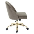 thumbnail image 4 of Layton Mid Back Office Chair in Otter Gray Velvet with Gold Finish Base, 4 of 4