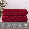 thumbnail image 4 of Whale Flotilla Soft Flannel Fleece Lightweight 50"x60" Throw Blanket, Brushed Chevron Design Fluffy Plush Cozy Blanket for All Seasons, Red, 4 of 8