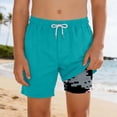 thumbnail image 2 of Swim Trunks Boys with Compression Liner Green Quick Dry Board Shorts 13-14 Years Swimsuit Boy, 2 of 5