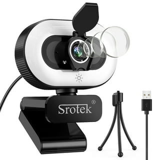 Monoprice 2K USB Webcam Online Web Meeting Camera with LED Light Ring and  Lens Cover