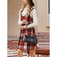 thumbnail image 6 of CUPSHE Women's Plaid V-Neck Mini Pinafore Dress, Sizes XS-XL, 6 of 7