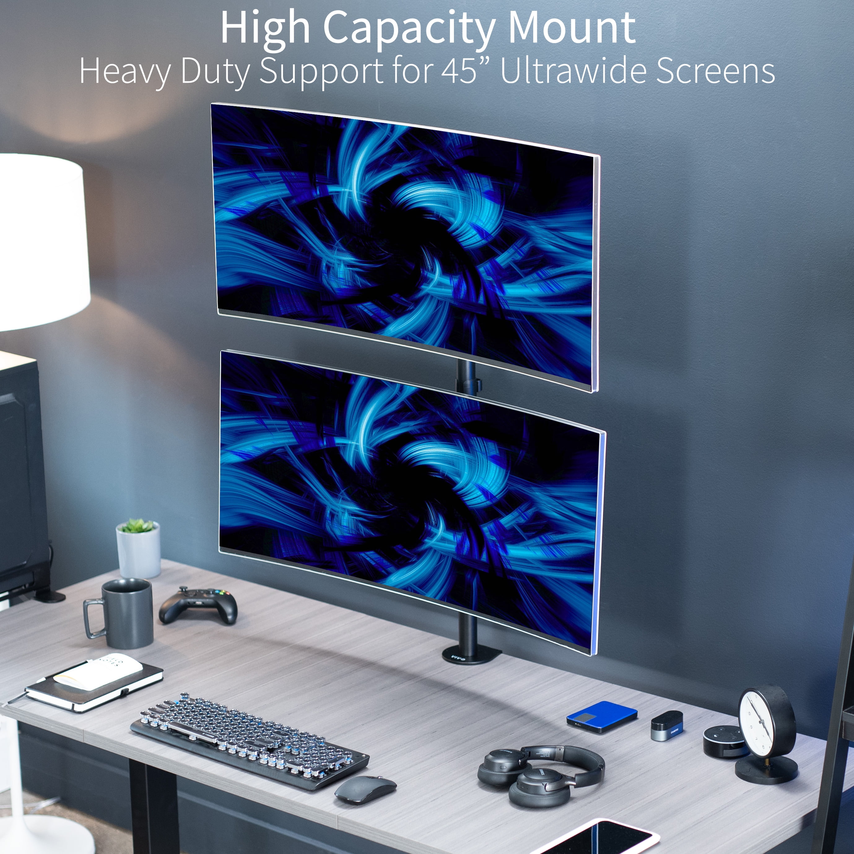 VIVO Dual Ultrawide Monitor Desk Mount, Adjustable Stand for 2 Screens up to 45"