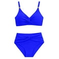thumbnail image 4 of Fewfanhot Beach Vacation Clothes for Women High Waisted Bikini Sets Sporty Two Piece Swimsuits Color Block High Cut Bathing Suits, 4 of 7