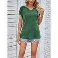 thumbnail image 4 of PULLIMORE Womens Summer Tops Casual V Neck T Shirts Short Sleeve Shirts Loose Fit Tunic Blouses (Green，XL), 4 of 10