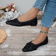 thumbnail image 5 of Miluxas Womens Flats Flower Embroideried Lace Ballet Flats Pointed Toe Comfortable Dress Shoes for Women Black 6(37), 5 of 8