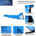 thumbnail image 2 of SavvyCraft Waterproof Mainsail Boom Cover, Heavy Duty 600D Sailboat Mainsail Cover UV protection Weather-Resistant, Boom Length 12'-13' Blue, 2 of 6