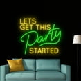 thumbnail image 5 of Handmadetneonsign Let's Get This Party Started Neon Sign, Party Wall Art Decor, Party Bar Pub Wall Decor, 5 of 5