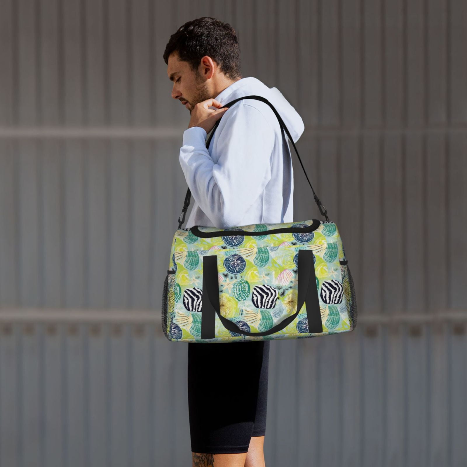 Fuzoiu Shell Clam Print Travel Duffle Bag,Carry On Tote Bags,Duffel Bag,Sport Gym Bag, Hospital Bag for Labor and Delivery, Overnight Bag,Luggage Bag