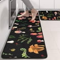 thumbnail image 2 of Kitchen Rugs Sets Of 2,Red Mushroom Leaf Black Pattern Anti Fatigue Kitchen Mat Rugs Non Slip Washable,Decorative Kitchen Floor Mats for Kitchen,Sink,Laundry,17"x47"+17"x47", 2 of 5